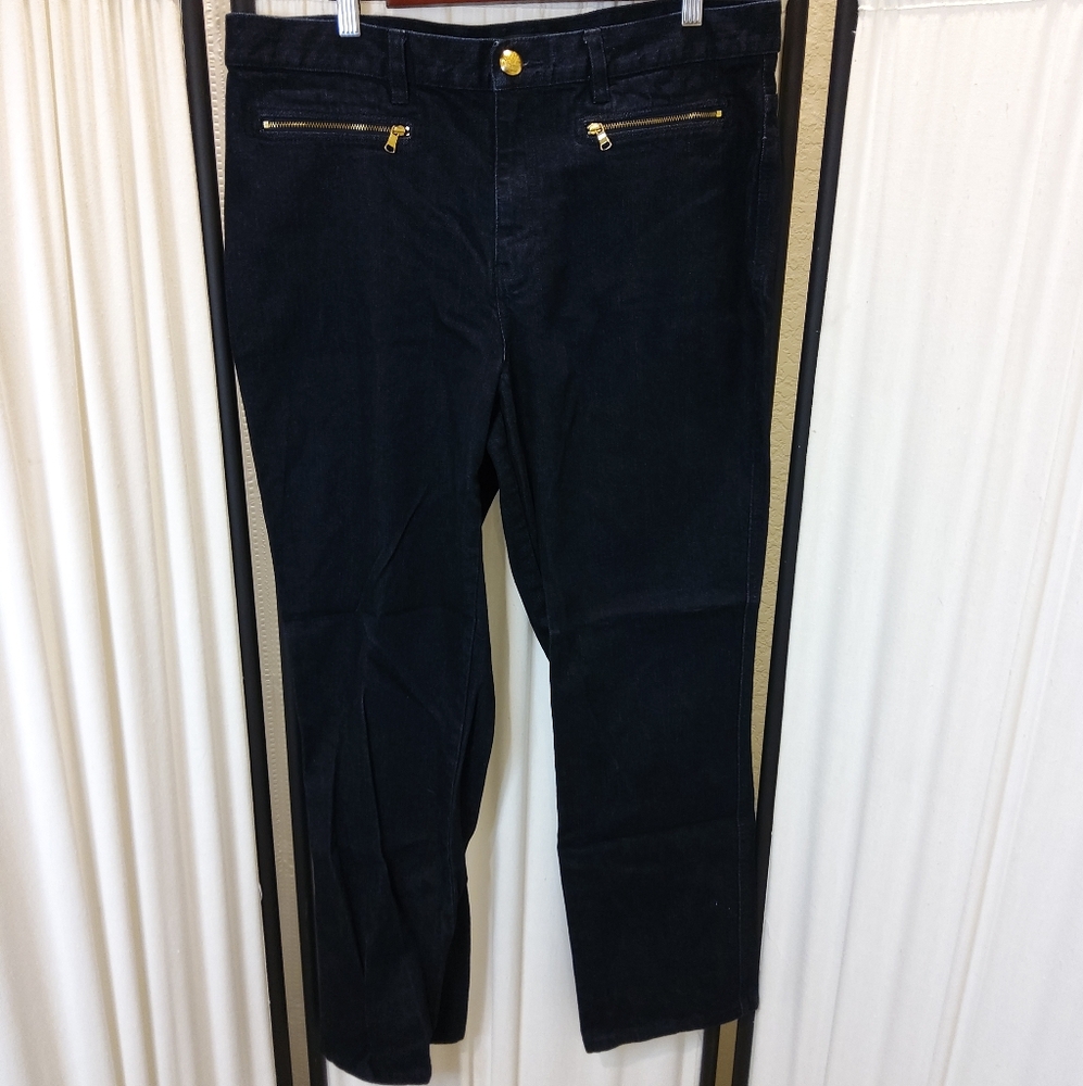 Lauren Ralph Lauren Jeans,‎ Double Zipper Front Pockets, Dark Blue, Size 14